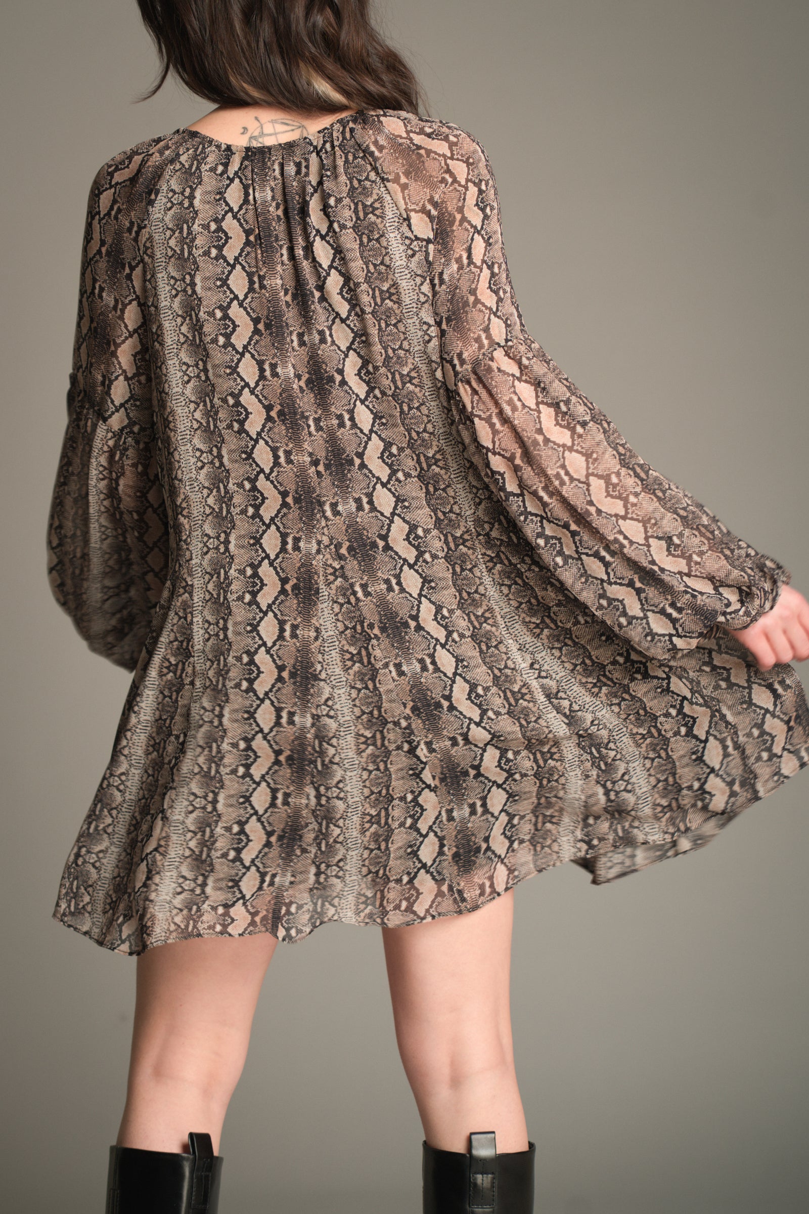 Seeker Snake Mini Dress | Animal Print Smock | Little Lies