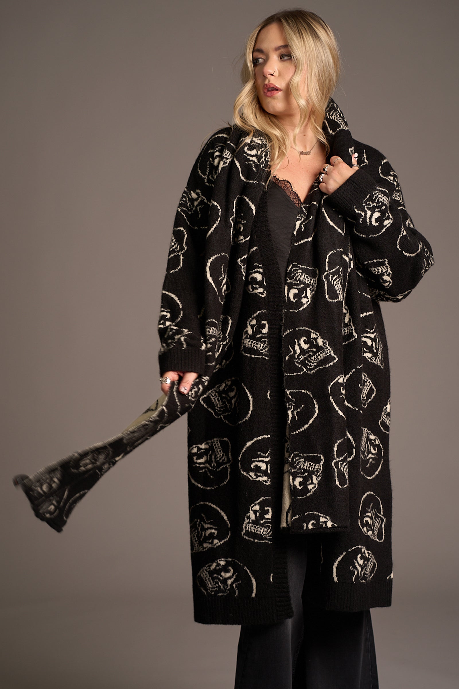 Skull Knit Cardigan