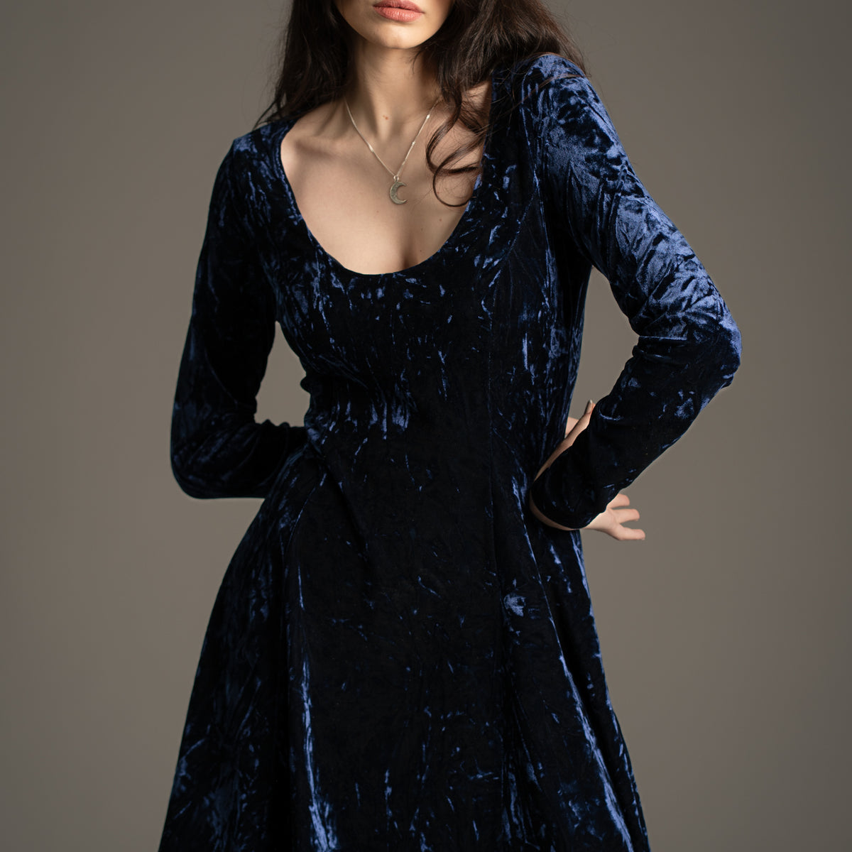 Sweet Jane Midnight Crushed Mini Dress