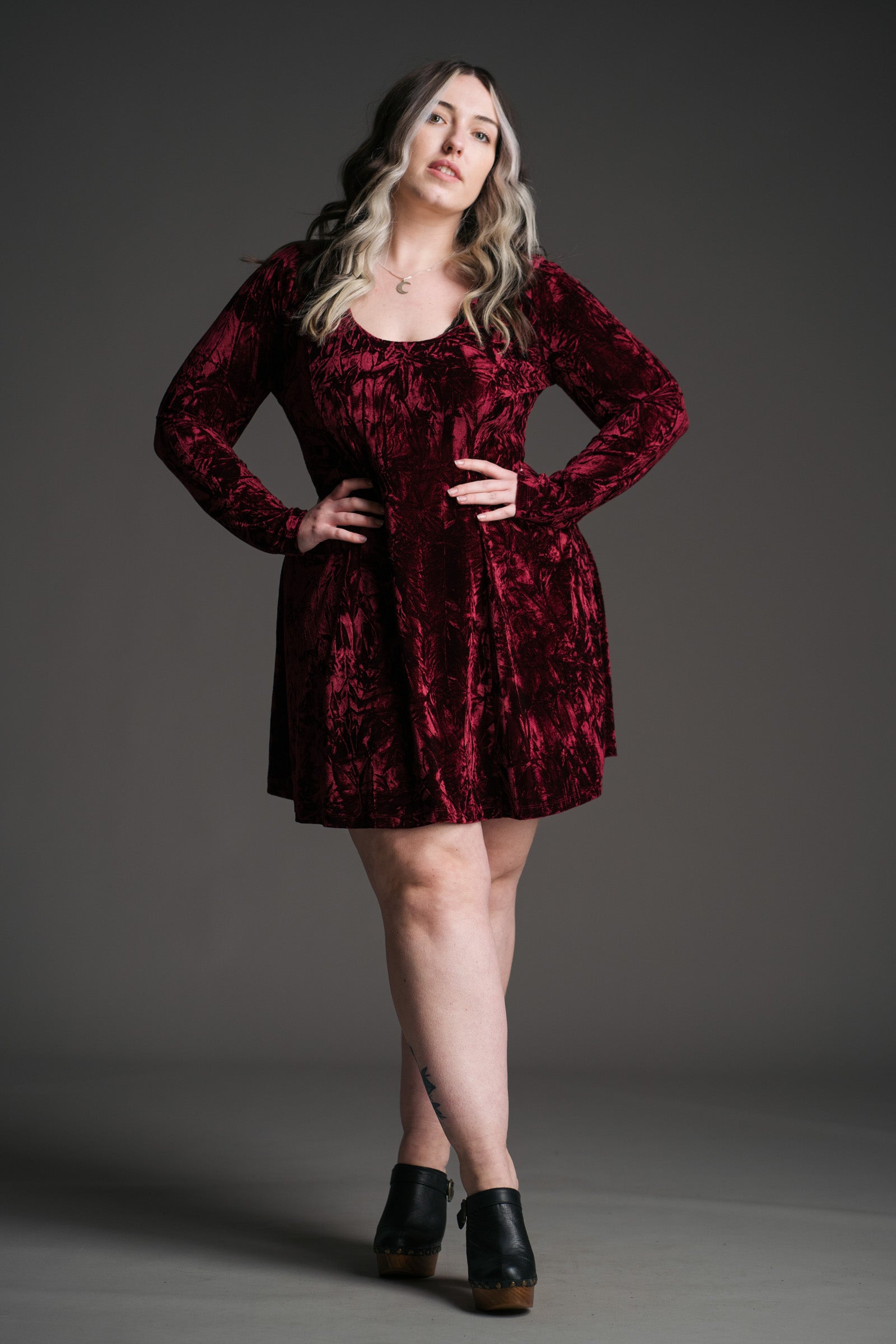 Plus size crushed velvet dress best sale