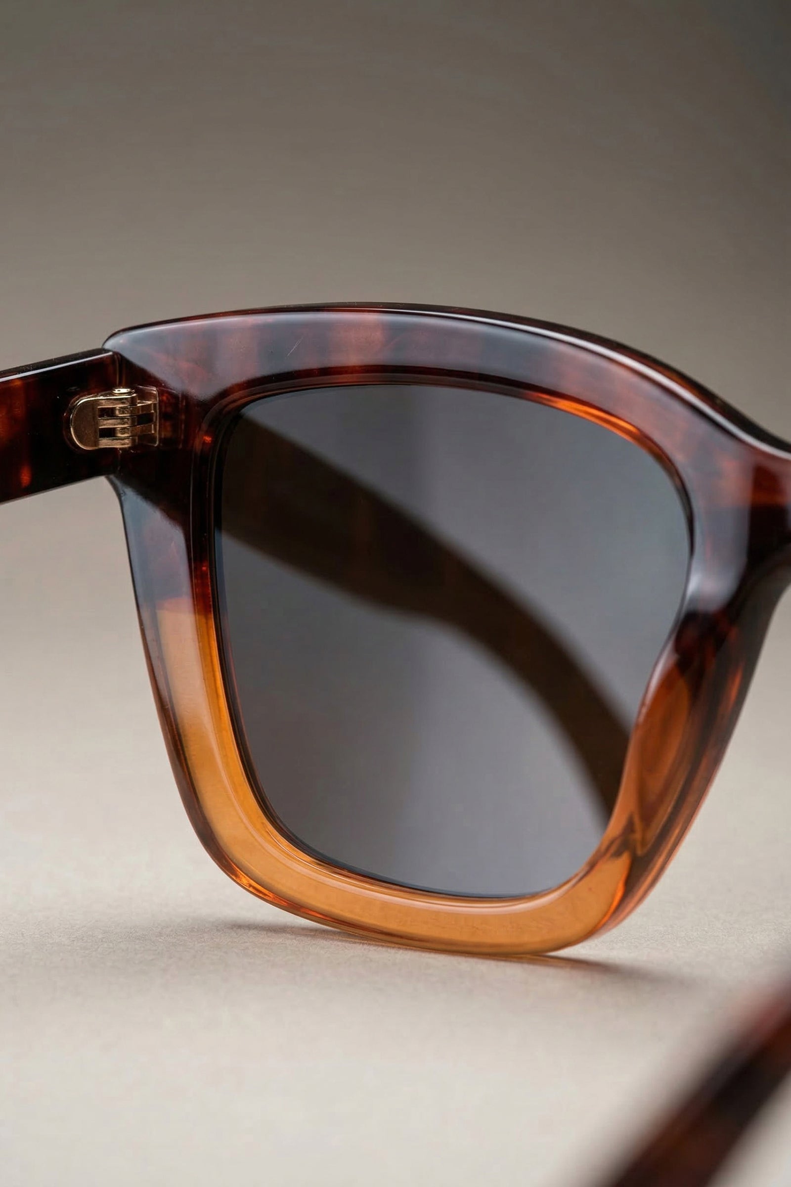 Close-up of square sunglasses lenses