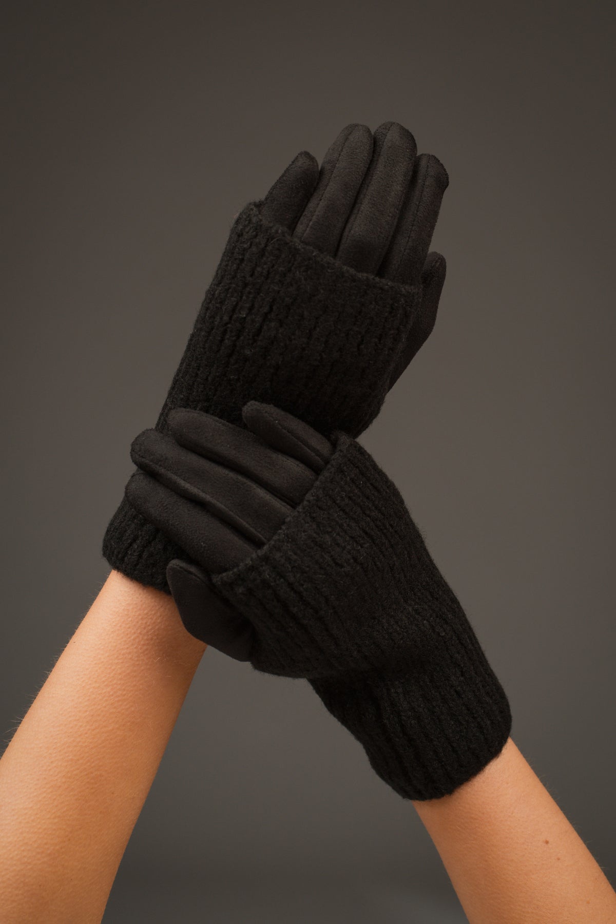 Black Double Layered Gloves