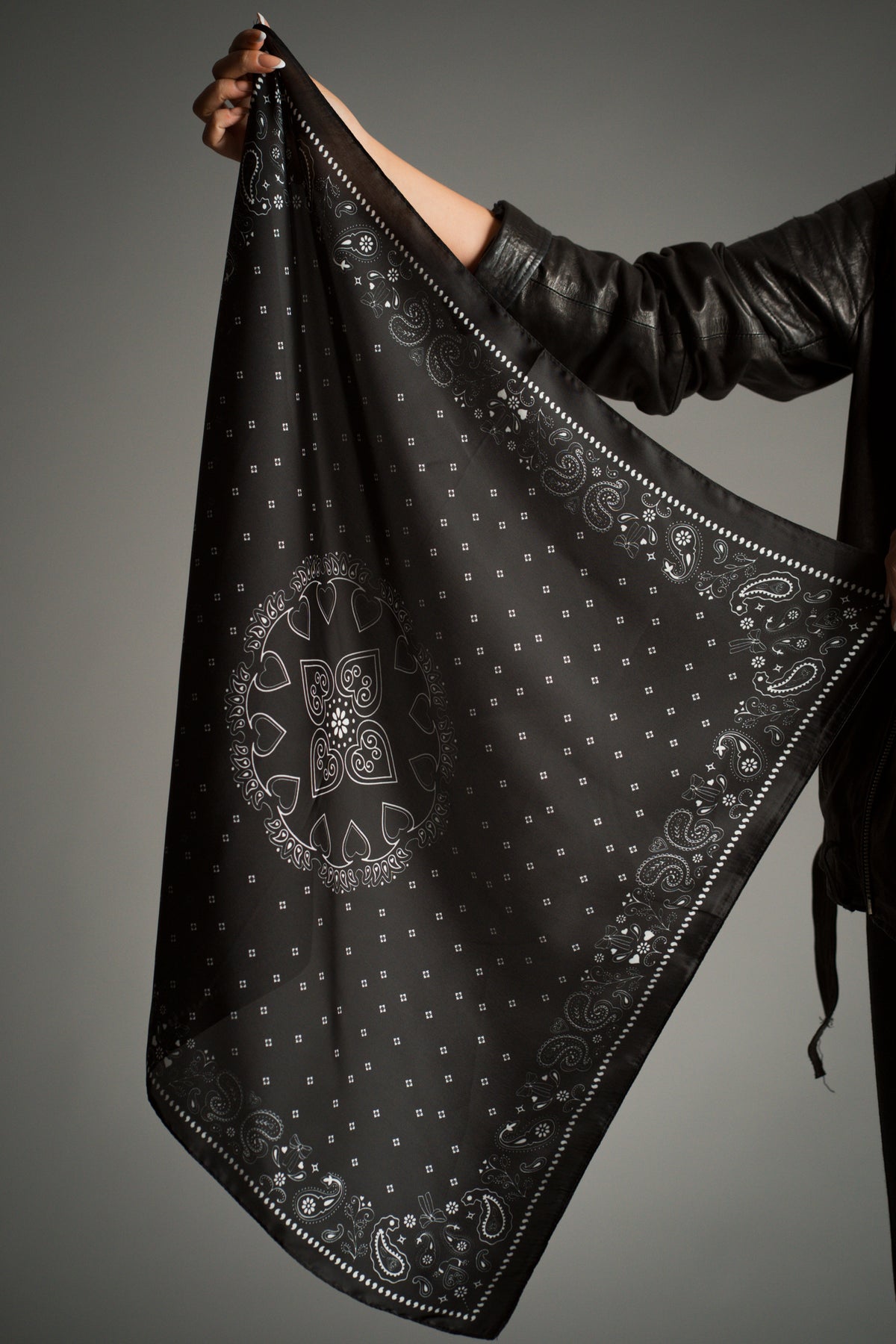 Black Satin Bandana