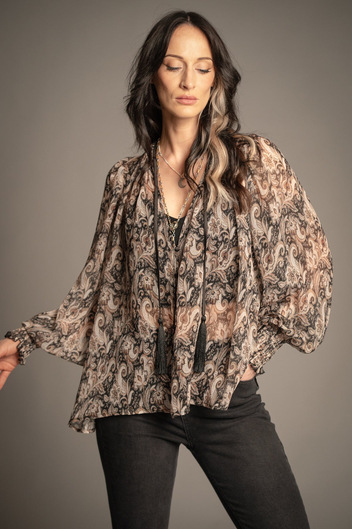 Eleanor Paisley Smock Top
