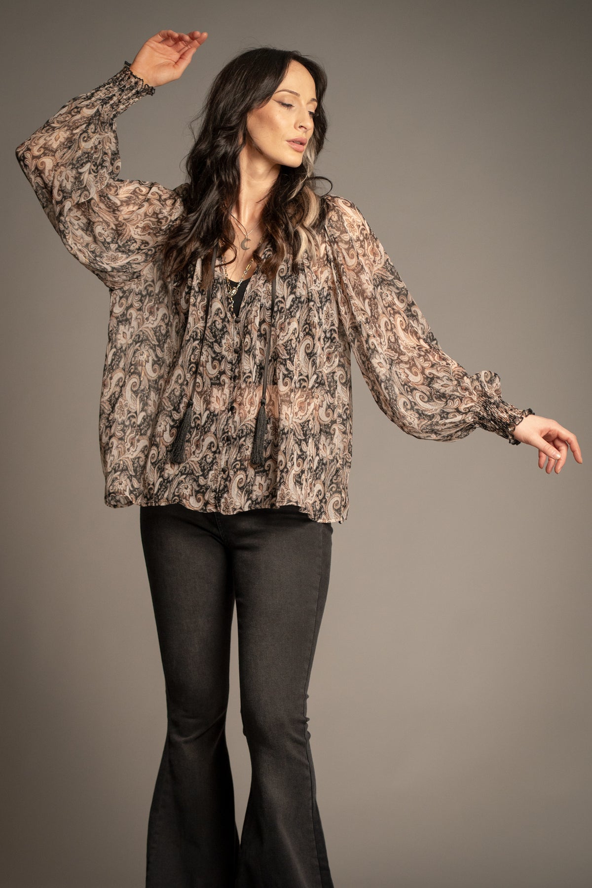 Eleanor Paisley Smock Top