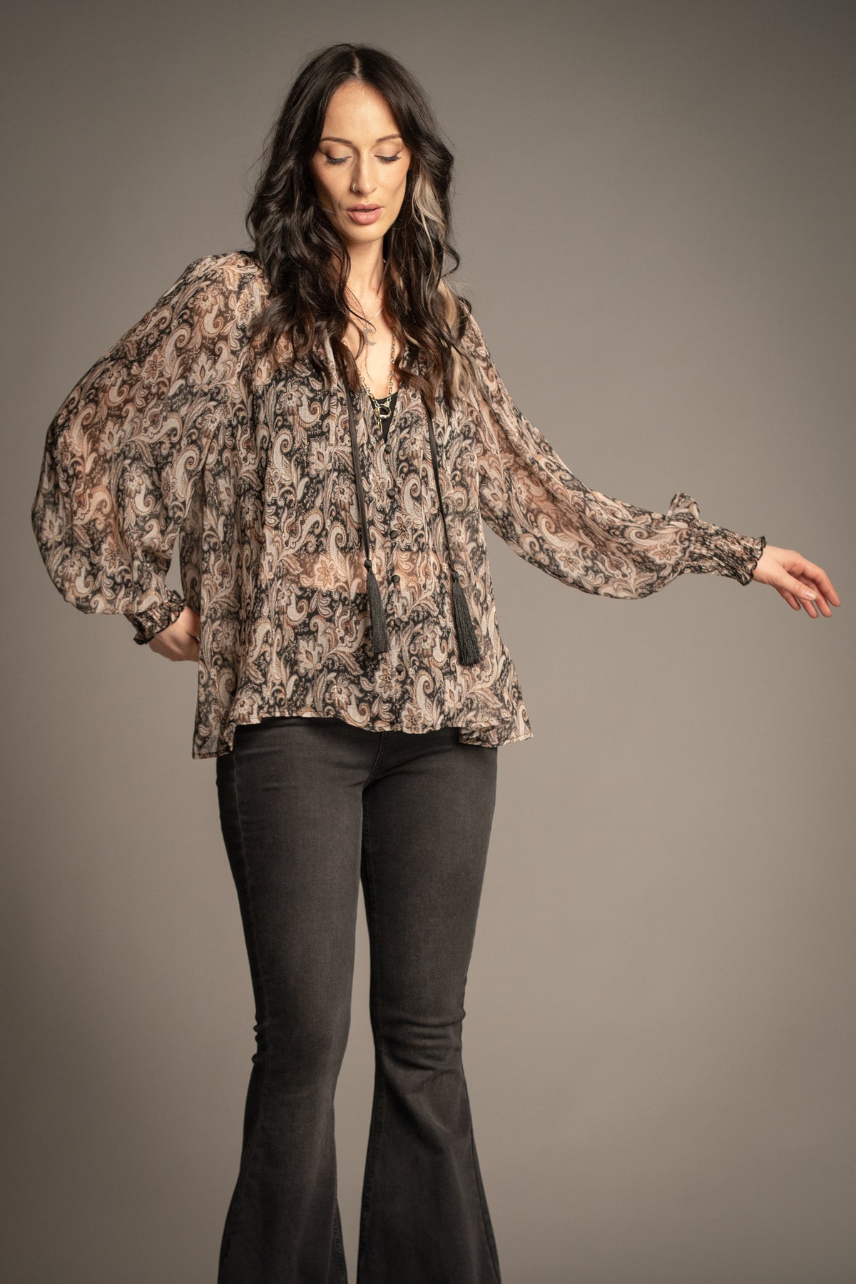 Eleanor Paisley Smock Top