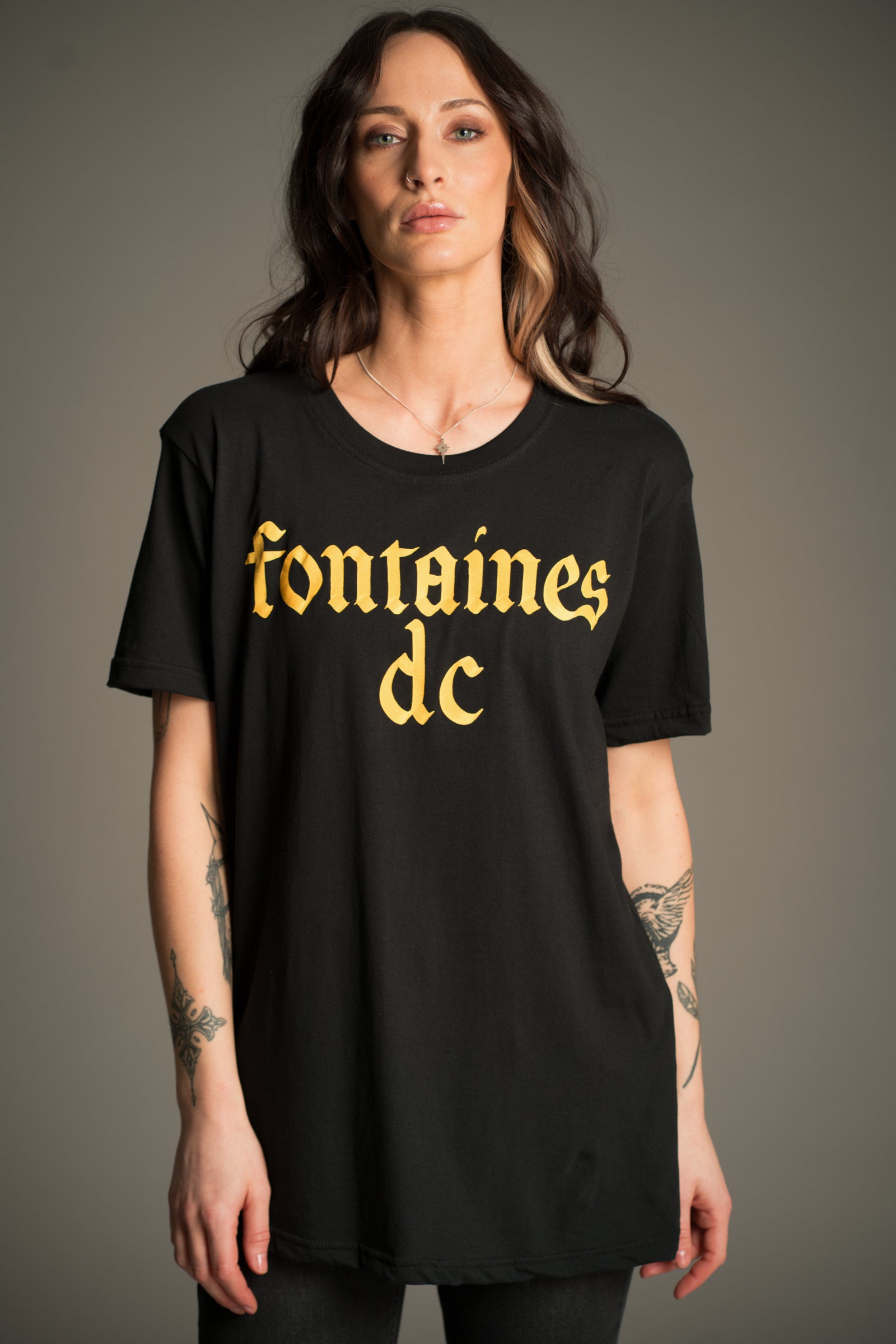 Relaxed fit Fontaines D.C. gothic logo T-shirt