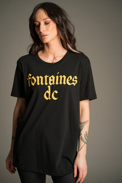 Fontaines D.C. Gothic Logo Black T-Shirt | Little Lies