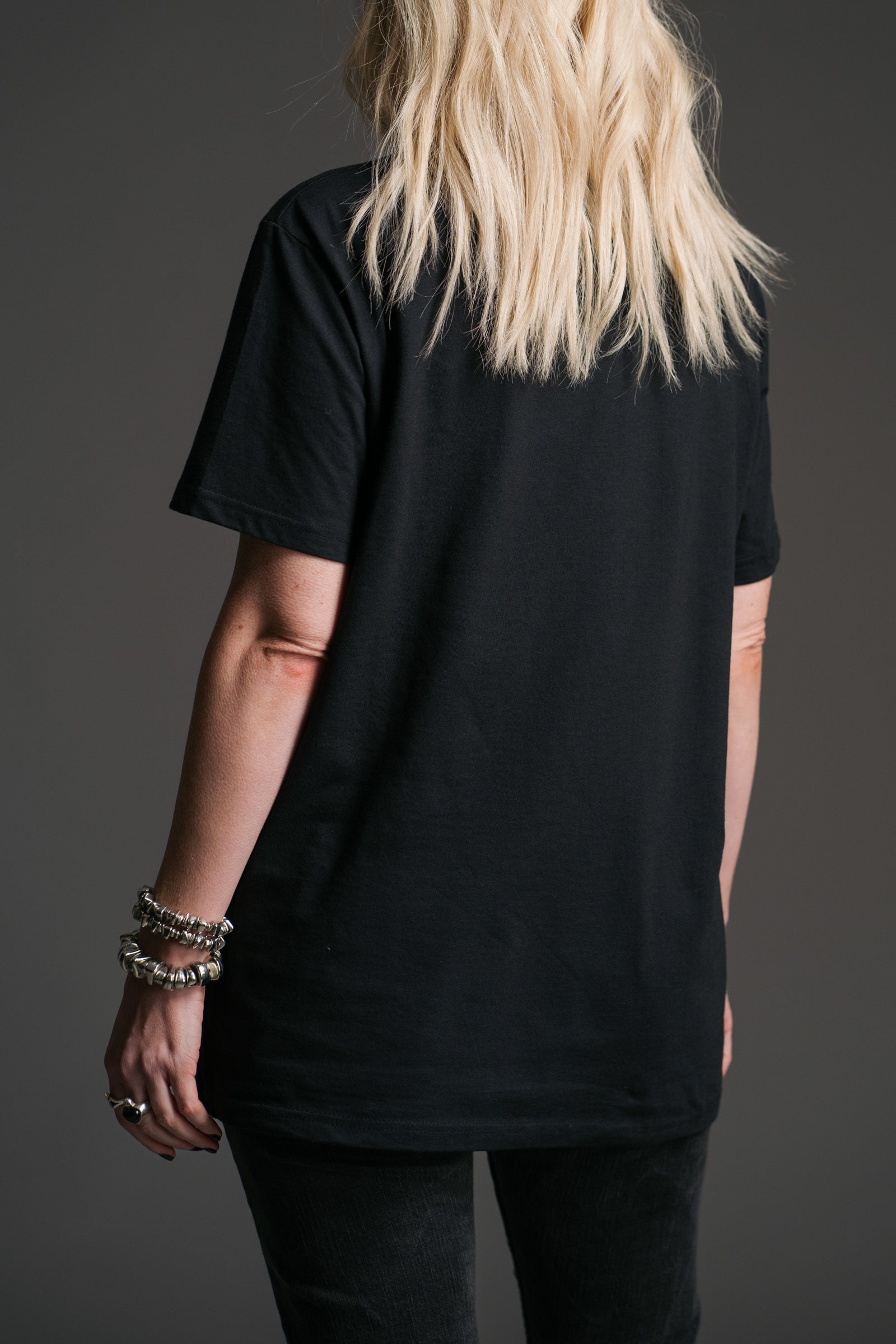 Plain black back view of Little Lies Joan Jett and the Blackhearts band tee