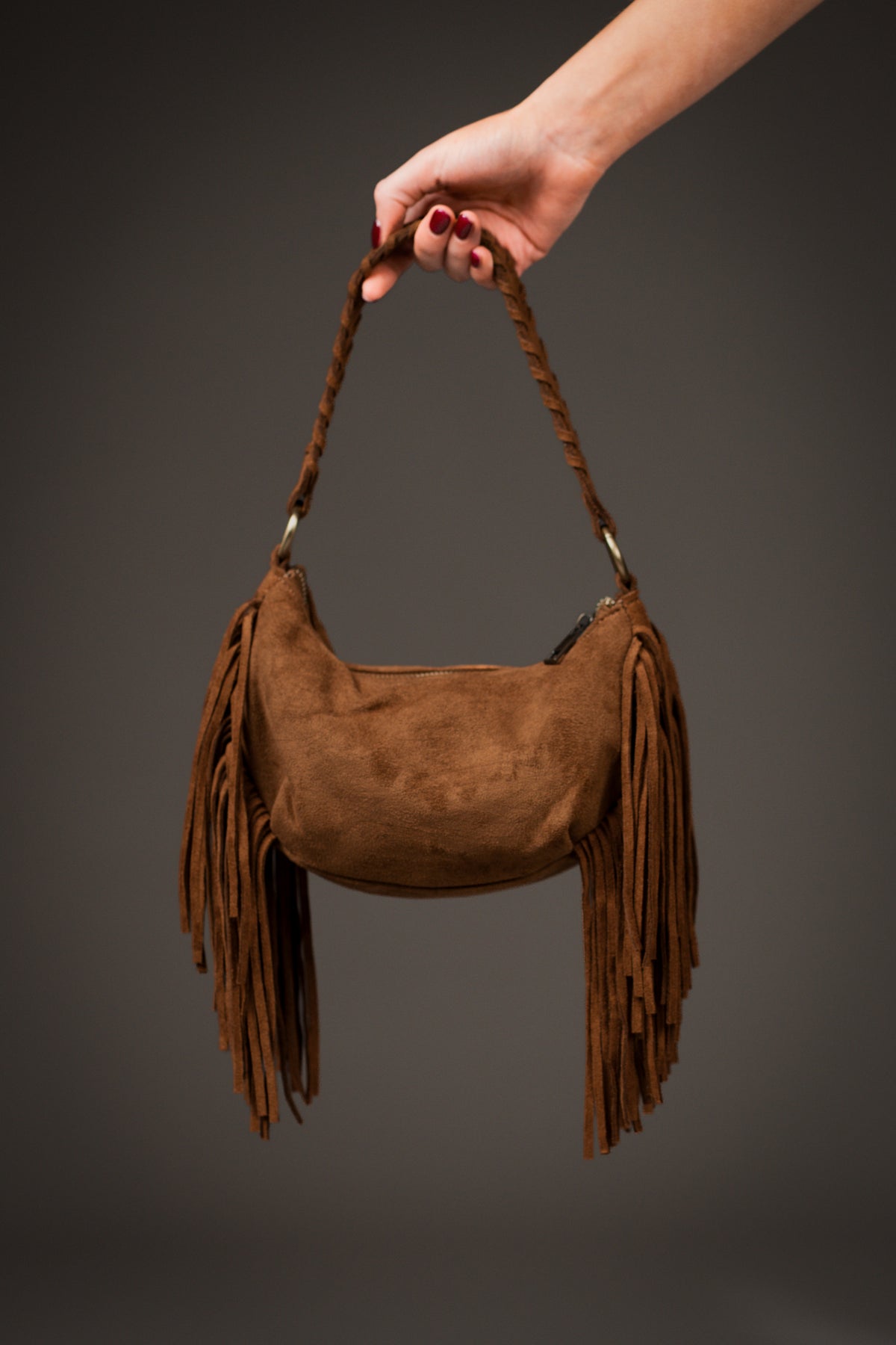 Lainey Tan Fringe Bag