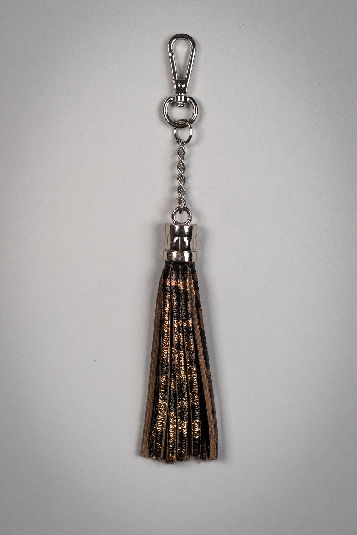 Leopard Genuine Leather Tassel Bag Charm
