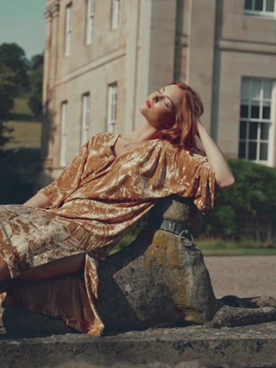 Anna being filmed at The Byre at Inchyra country estate for the Little Lies Autumn Collection Campaign video.