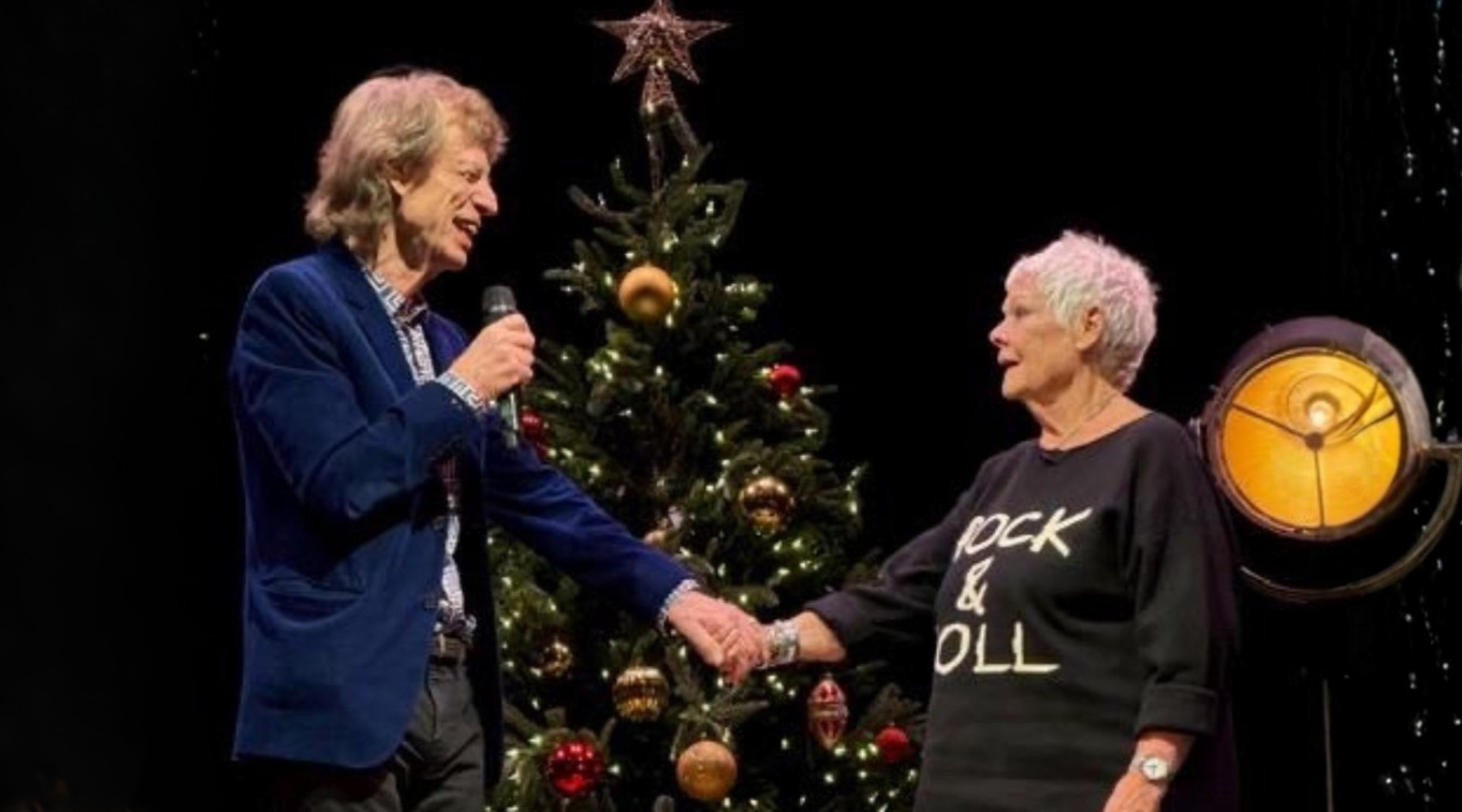 little-lies-rock-and-roll-knit-jumper-worn-by-dame-judi-dench-with-mick-jagger