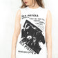 Model wearing Sex Pistols Vest - White Sex Pistols vest with concert poster design