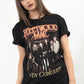 Model Wearing Fleetwood Mac In Concert Tee - Black colour fleetwood mac group shot band tee