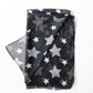 Black Sheer Star Scarf - Monochrome star print sheer scarf