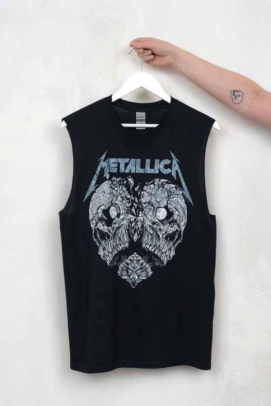 Metallica Heartbreaker Vest, a black metallica band tee vest