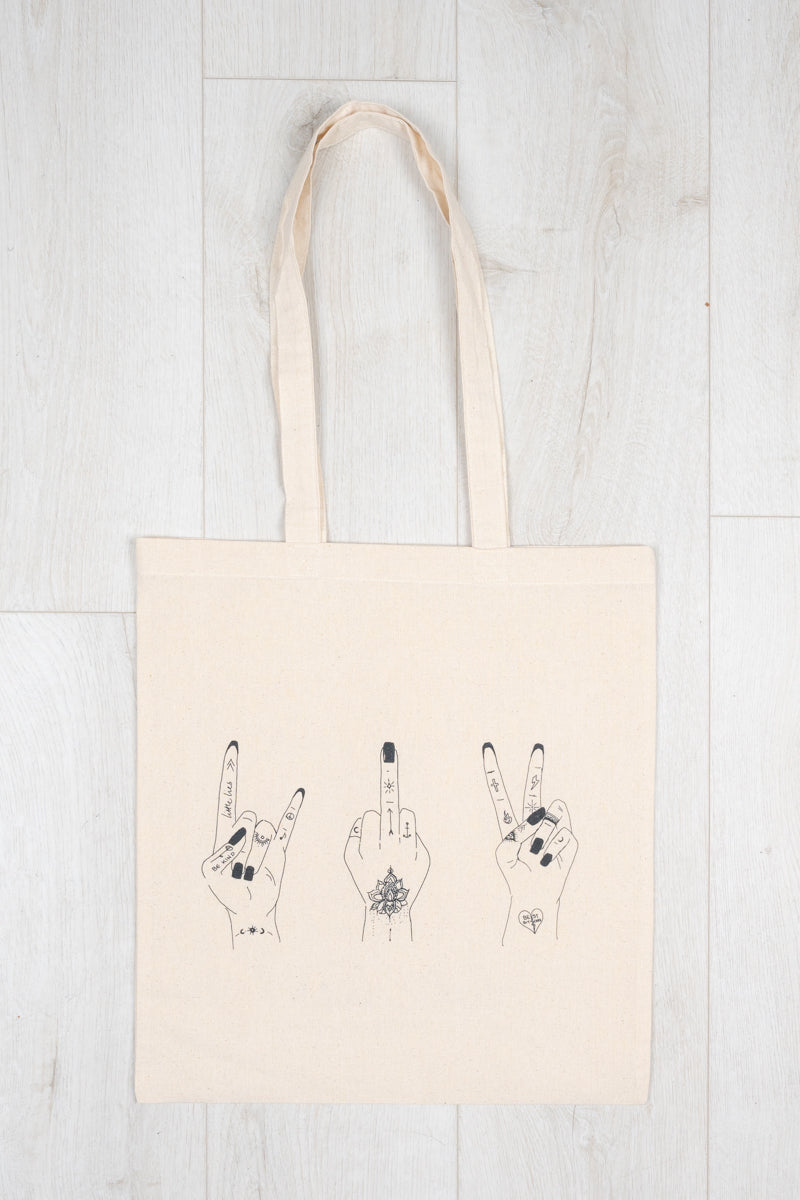 Limited Edition Little Lies Tote - 100% Cotton Cream tote bag with Little Lies logo and little lies hand artwork
