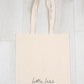 Limited Edition Little Lies Tote - 100% Cotton Cream tote bag with Little Lies logo and little lies hand artwork