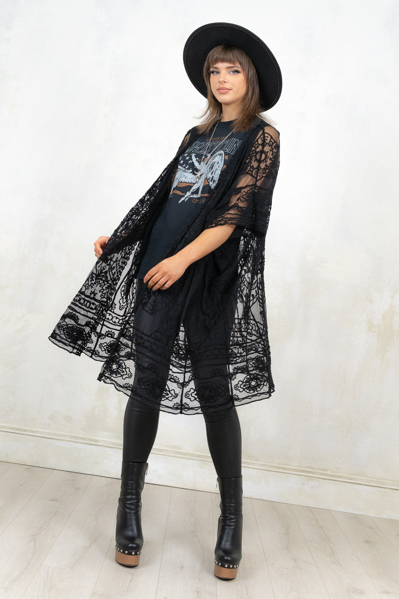 Love In Store Black Kimono