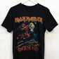Iron Maiden Run to the Hills Tee- Black Iron Maiden band tee with red and yellow band logo