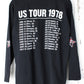 The Rolling Stones '78 Long Sleeve Tee - Black Long Sleeve Rolling Stones Tee with American Flag Print Tongue Design on front and Tour Dates on back